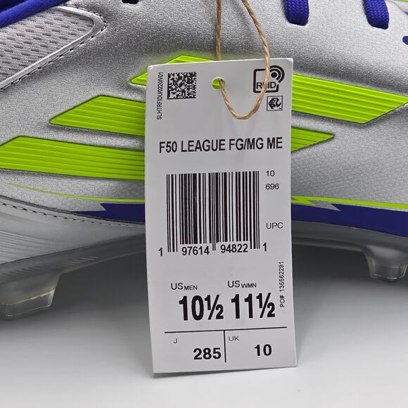 Adidas F50 League FG MG Men\'s Size 10.5 Soccer Cleats IG0918 Messi 1 Silver New main image 9